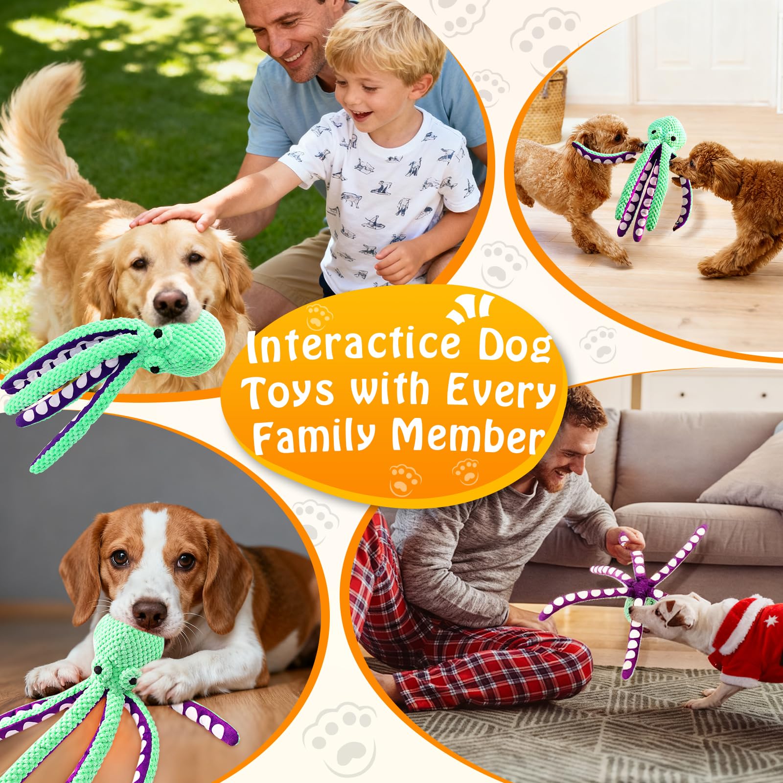 삐걱거리는 소리가 나는 문어 모양 강아지 장난감, 파손 - Indestructible Dog Chew Toy 리뷰 및 가격