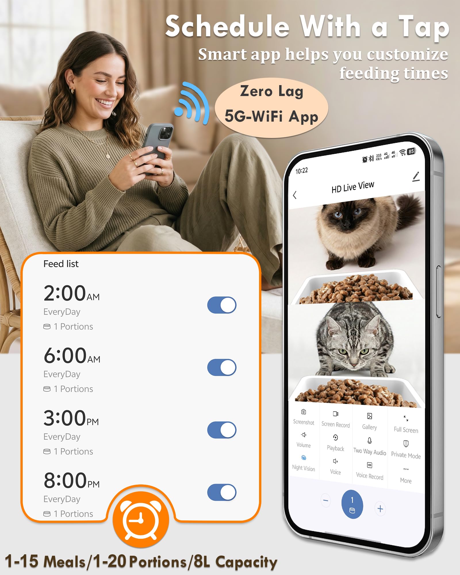 5GHz WiFi 8L 스마트 자동 애완동물 급식기 듀 - Pet Feeders 리뷰 및 가격